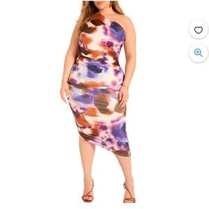 ELOQUII Women's Plus Size Ruched One Shoulder Dress Size 18  (New with tags)